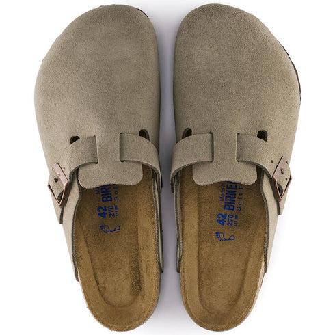 BIRKENSTOCK Boston Taupe Suede Sfb Unisex Slides